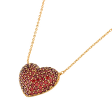 CADENA MUSA CORAZÓN GRANATE