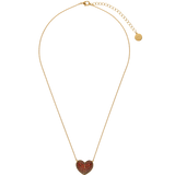 CADENA MUSA CORAZÓN GRANATE