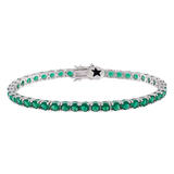 BRAZALETE TENNIS RODIO ESMERALDA 4MM