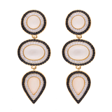 ARETES
 GOTAS HALO MISI PIEDRA MOONSTONE