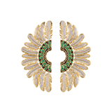 ARETES ABANICO PLUMAS DE INTI CRISTAL