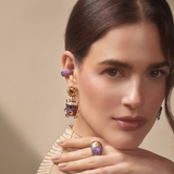 ARETES ESCARABAJO NOON MORADO