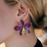 Aretes Orquídea Catleya Malva