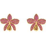 ARETES ORQUÍDEA CATLEYA RUBÍ