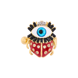 Earcuff Escarabajo Midnight Rojo