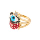 Anillo Escarabajo Midnight Rojo