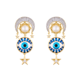 Aretes Ojo Luna Midnight Záfiro