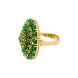 ANILLO FLOR ÓVALO MILKY GREEN