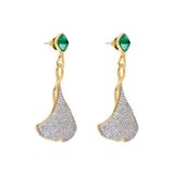 ARETES HOJA PALMADA AMAZONIA CRISTAL