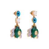 ARETES ABEJA SUNSET ESMERALDA