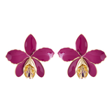 ARETES ORQUÍDEA CATLEYA MALVA