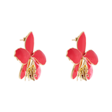 ARETES ORQUÍDEA CATLEYA CARMESÍ