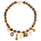 COLLAR DECLARACIÓN DE LIBERTAD OJO DE TIGRE MANO HAMSA