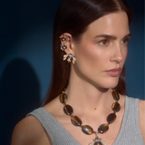 COLLAR DUSK OJO DE TIGRE ABEJA PÚRPURA